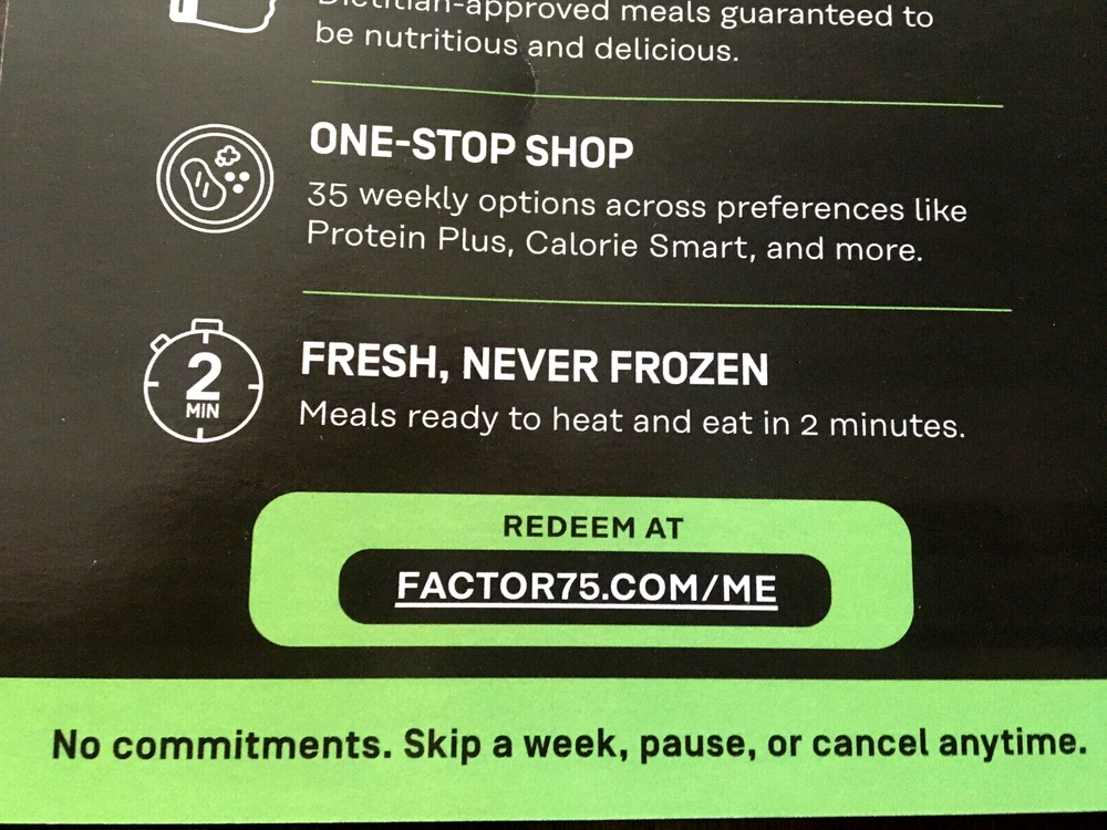 FACTOR go.factor75.com $200 OFF CODE New Subscription READY MADE MEALS DELIVERED