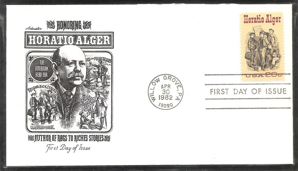 US SC # 2010 Horatio Alger  FDC. Artmaster Cachet. 1