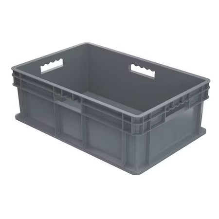 Akro-Mils 37688Grey Solid & Stackable Straight Wall Storage Container, 13.3