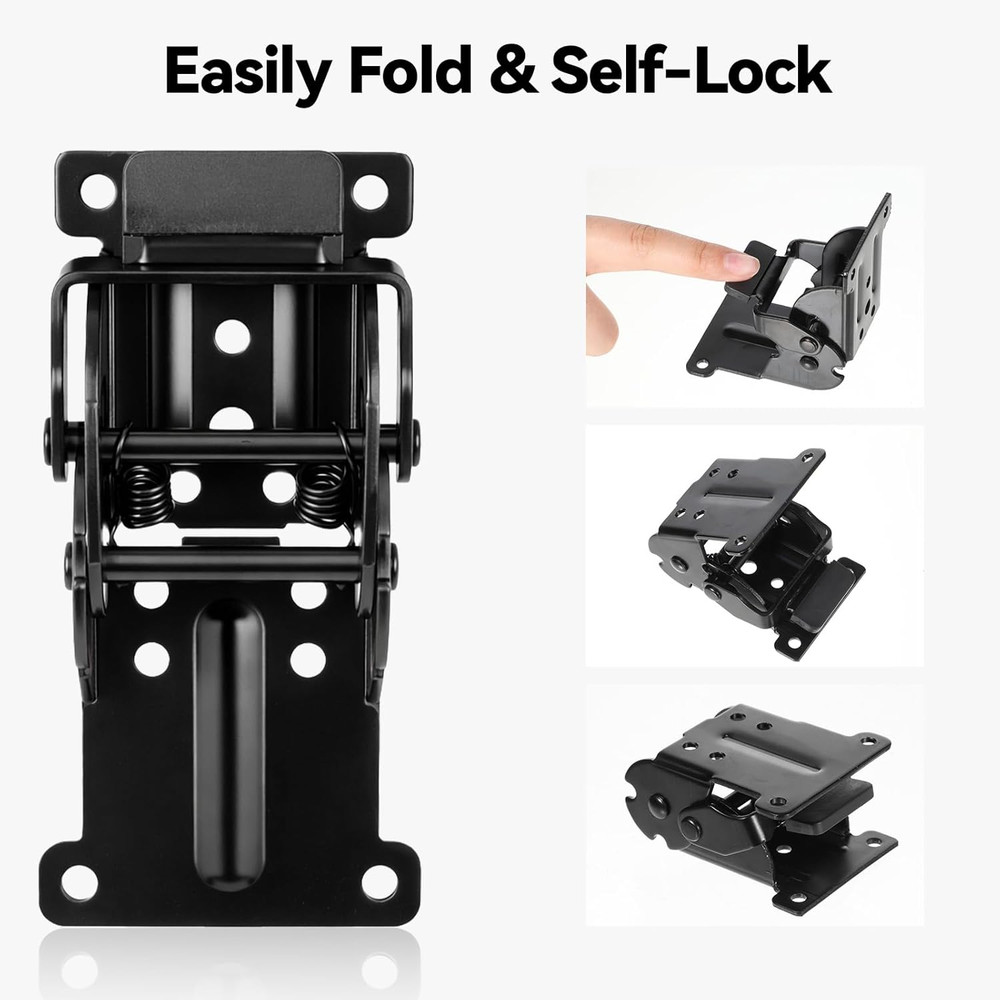 8 Pack Locking Hinge for Folding Table Brackets with Screws, Heavy Duty Folding