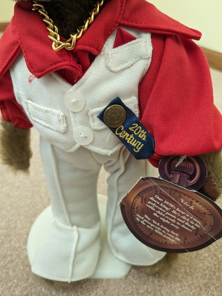 VTG BRASS BUTTON BEAR "NICK" DISCO BEAR MADE IN THE USA