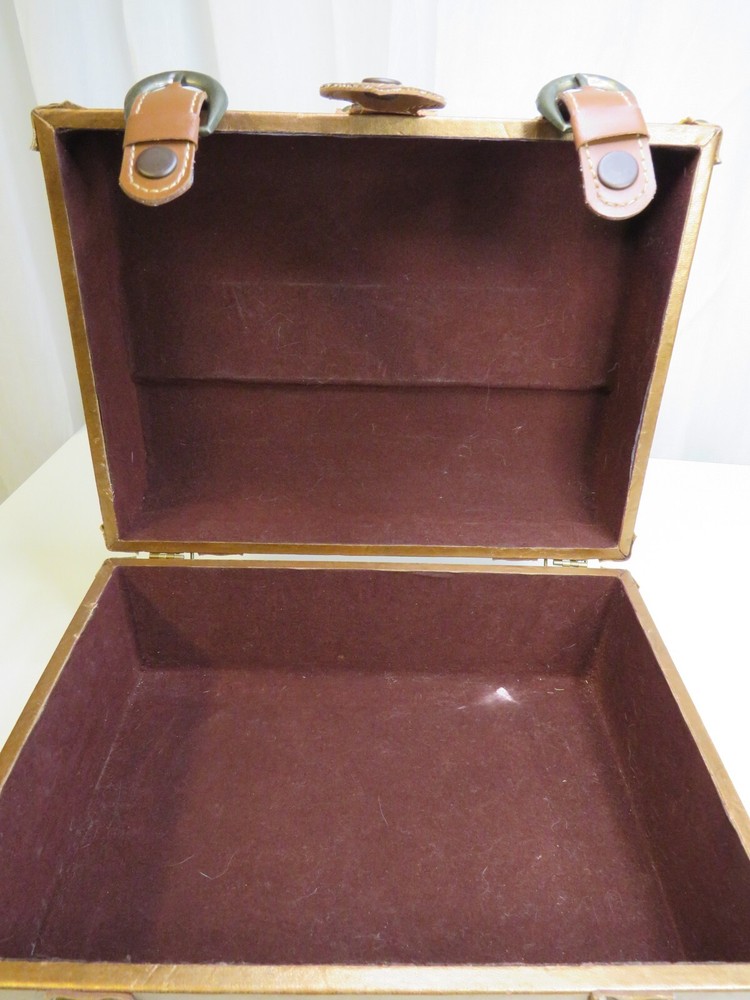 Faux lather small treasure chest