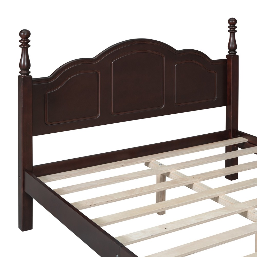3-Piece Bedroom Set: Full Size Wood Platform Bed + 2 Nightstands