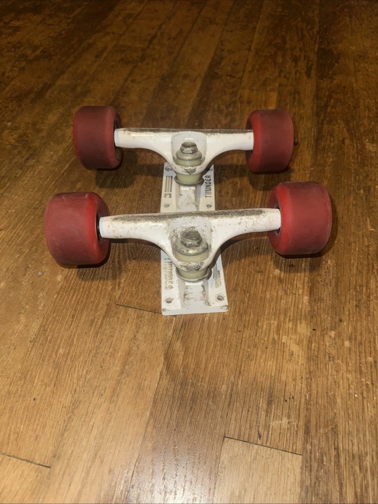 Thunders Skateboard Trucks (White) & Spitfire Skateboard Wheels (Red) *USED*