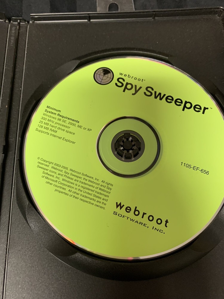 Webroot Spy Sweeper (Windows 98 SE, 2000, Me, XP Minimum Requirements)
