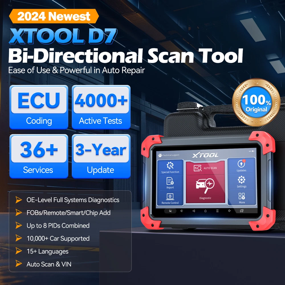 XTOOL D7 OBD2 Automotive Bidirectional Scanner Full Diagnostic Tool 36+Services