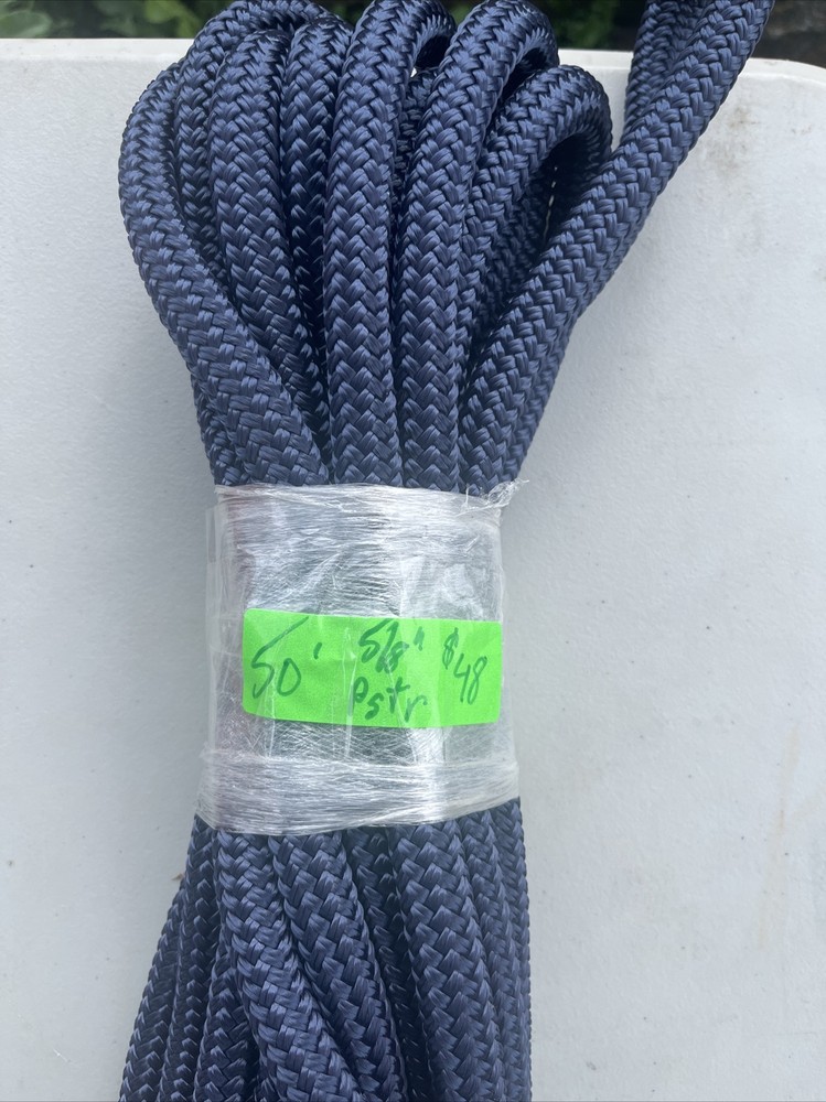 5/8” x 50' Double Braid Polyester Tree Rope BullLine arborist rigging