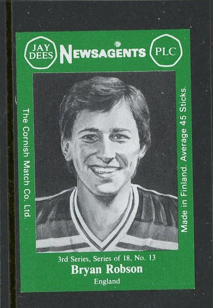 Bryan Robson Cornish Match Co Match Box Label