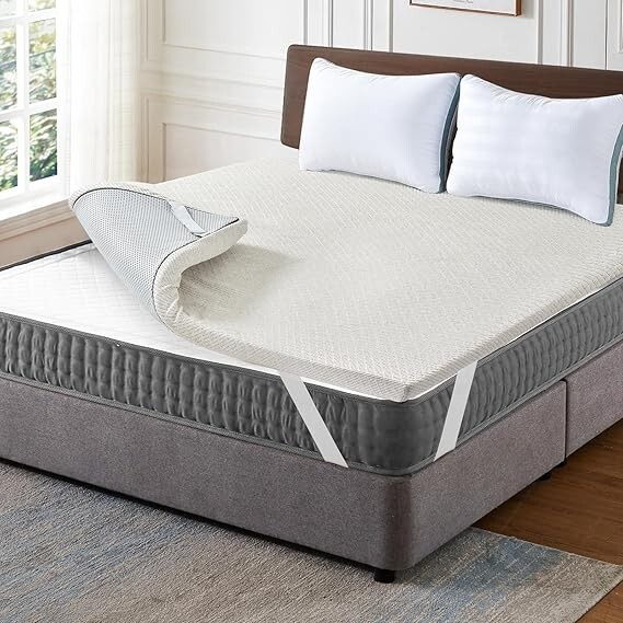 Cozary 3" Bamboo Charcoal Memory Foam Topper Full