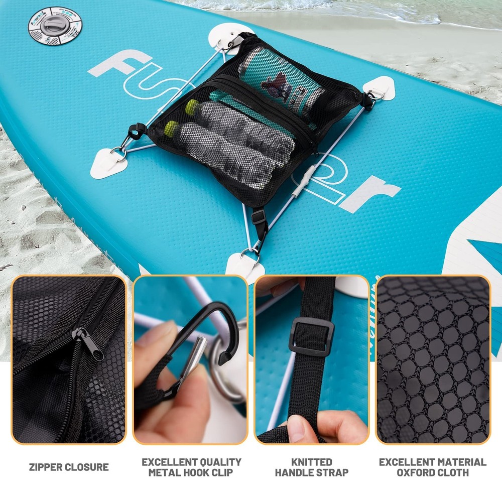 FunWater Paddleboard Deck Bag, Elastic Mesh Storage Bag for Paddle Board, Sur...