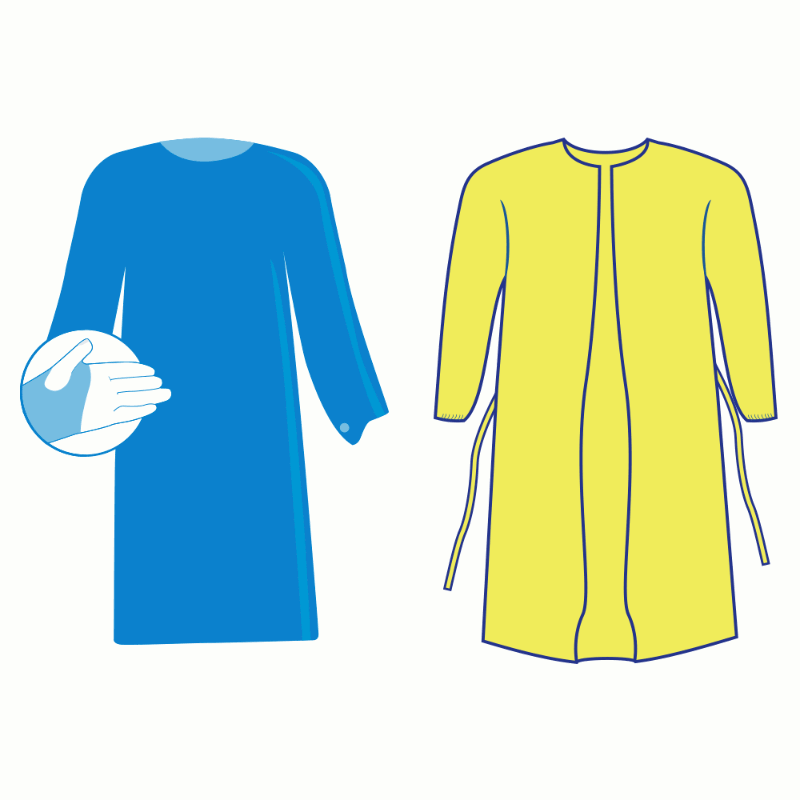 MedPride Impervious Isolation Prot.Poly-Gowns W/Thumb Hook,Blue, Level-3, 10/Bg