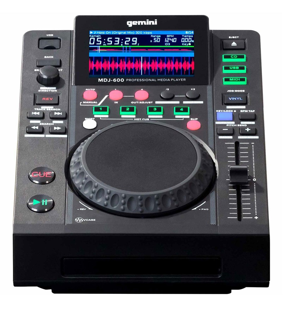 Gemini MDJ-600 Single Tabletop USB/CD Media Player DJ MIDI Controller+Backpack
