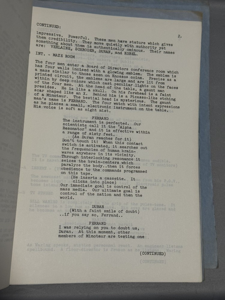 DC THE SHADOW SCRIPT & TREATMENT ORIGINAL TYPED 1970-71 UNPRODUCED TV PROJECT