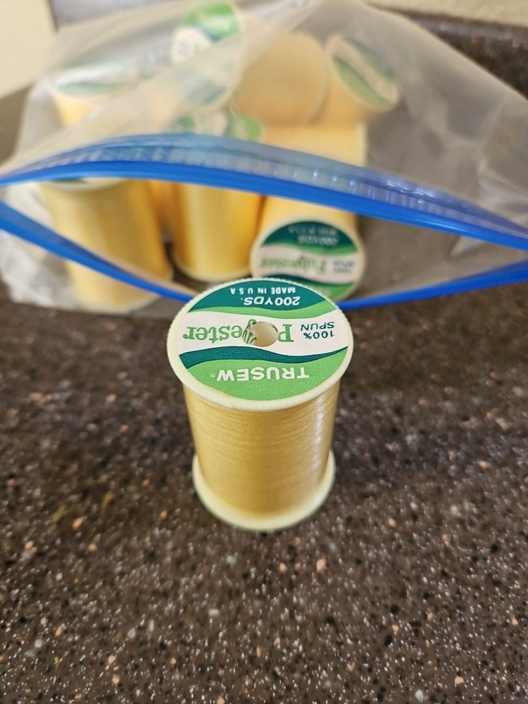 10 Rolls 200 Yd Yellow Polyester Thread