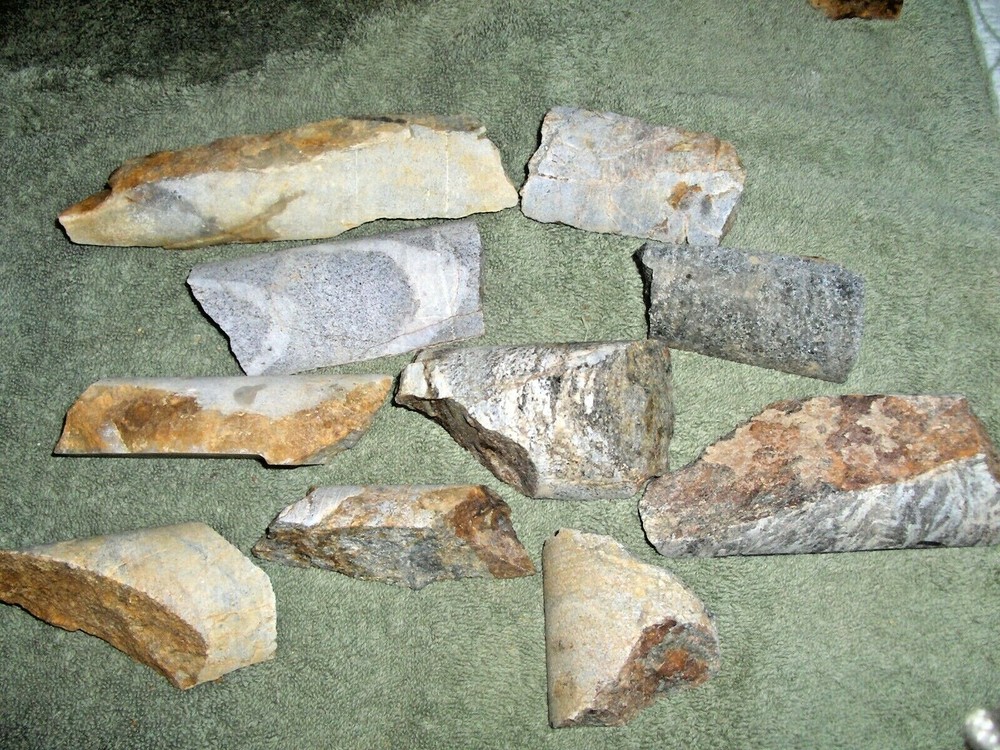 Split Core Samples From Alaska Gold Mine 10 Pieces Split Drill Irregular #13