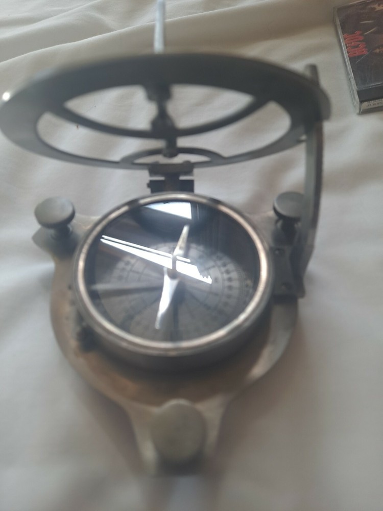 Brass vintage compass maritime sundial compass