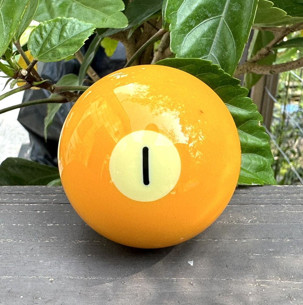 Vintage Replacement Pool Ball Billiards #1 Yellow Solid - 2 1/4"