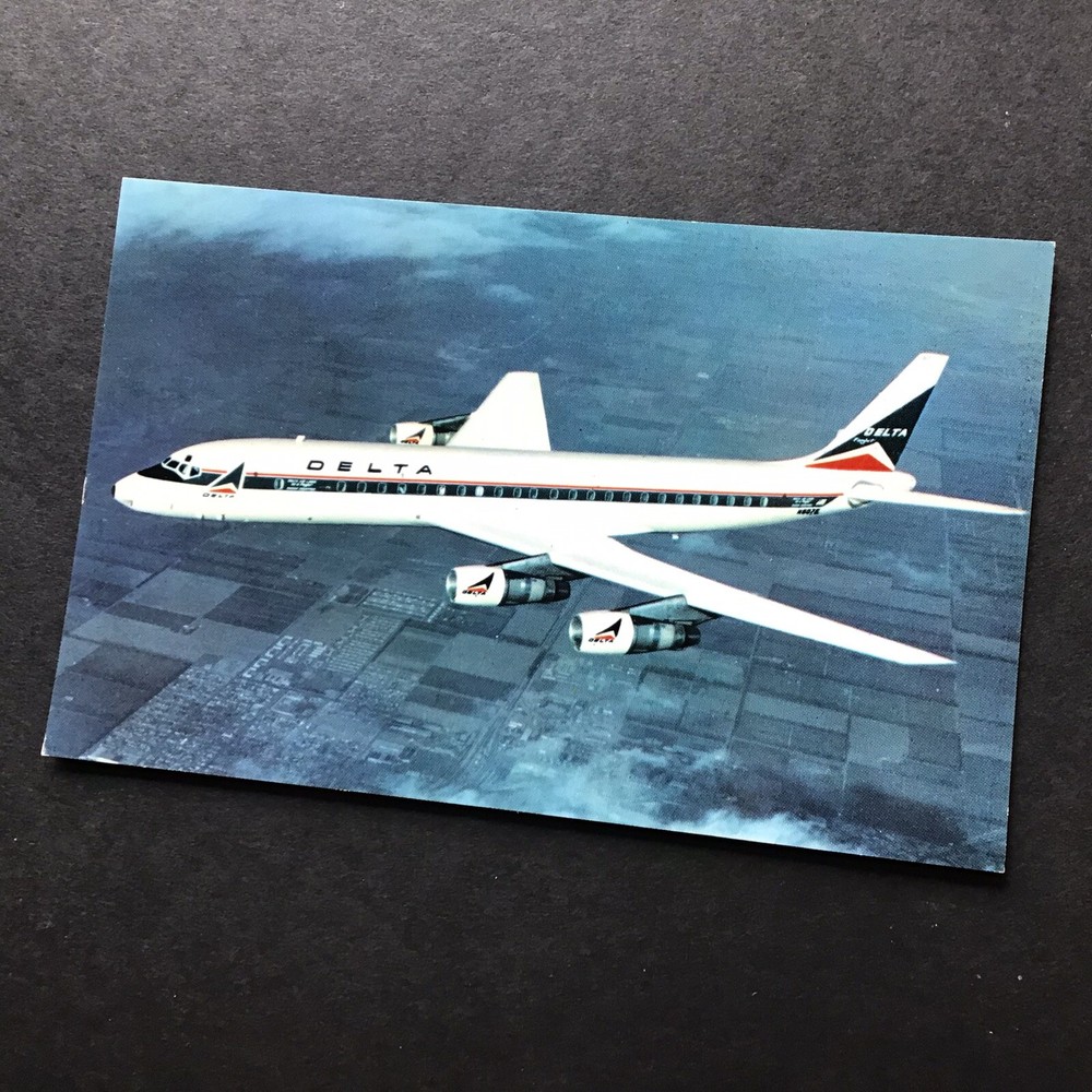 Delta Air Lines Postcard Douglas DC-8 - 1973 Post Card