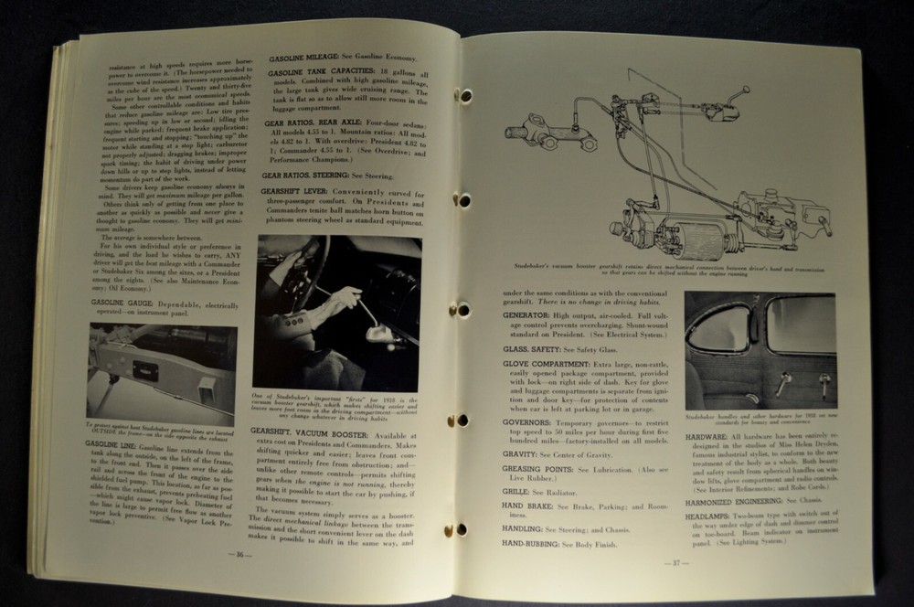 1938 Studebaker Inside Facts Book President Commander Six Excellent Original 38