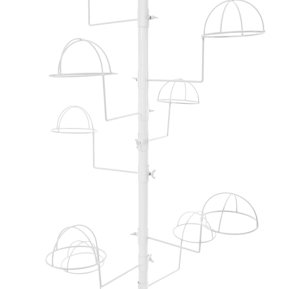 Freestanding Hat Rack with Adjustable Hooks & Lockable Wheels for Easy Display！