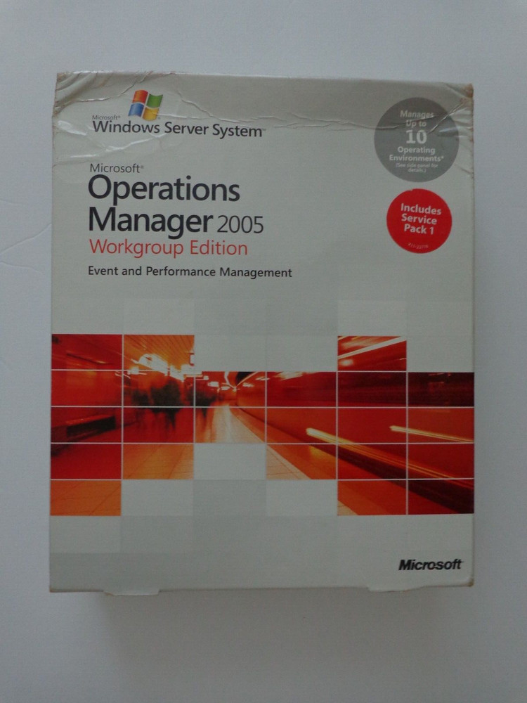 New Sealed Microsoft Operations Manager 2005 Workgroup Edition  10 cal