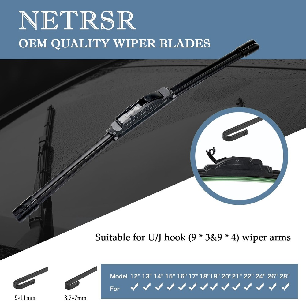 "Windshield Wipers for Nissan Versa 20072011 3 Pack Replacement Blades"