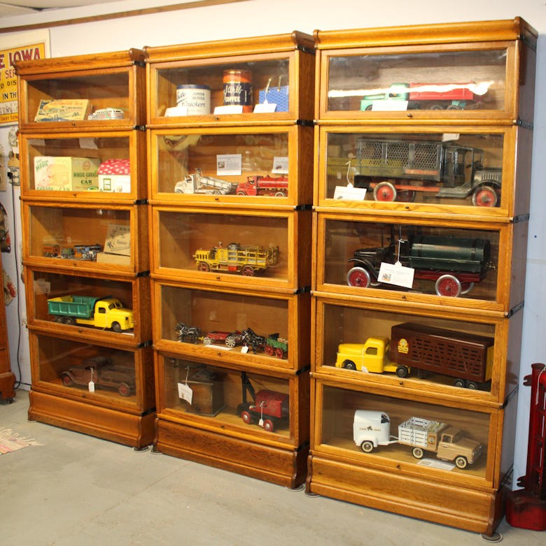 Antique Wall Unit (3) Oak Globe Wernicke Bookcases – Each Five Sections Height