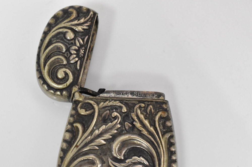 Antique German Silver Match Safe 2.75"