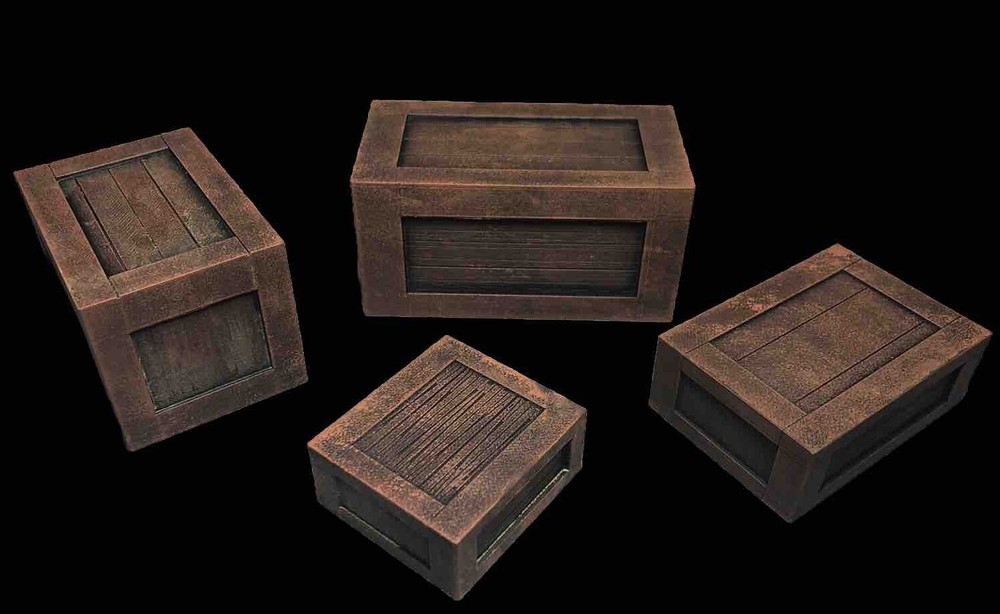 Large Boxes Set (4) Terrain Warhammer 40k Scenery