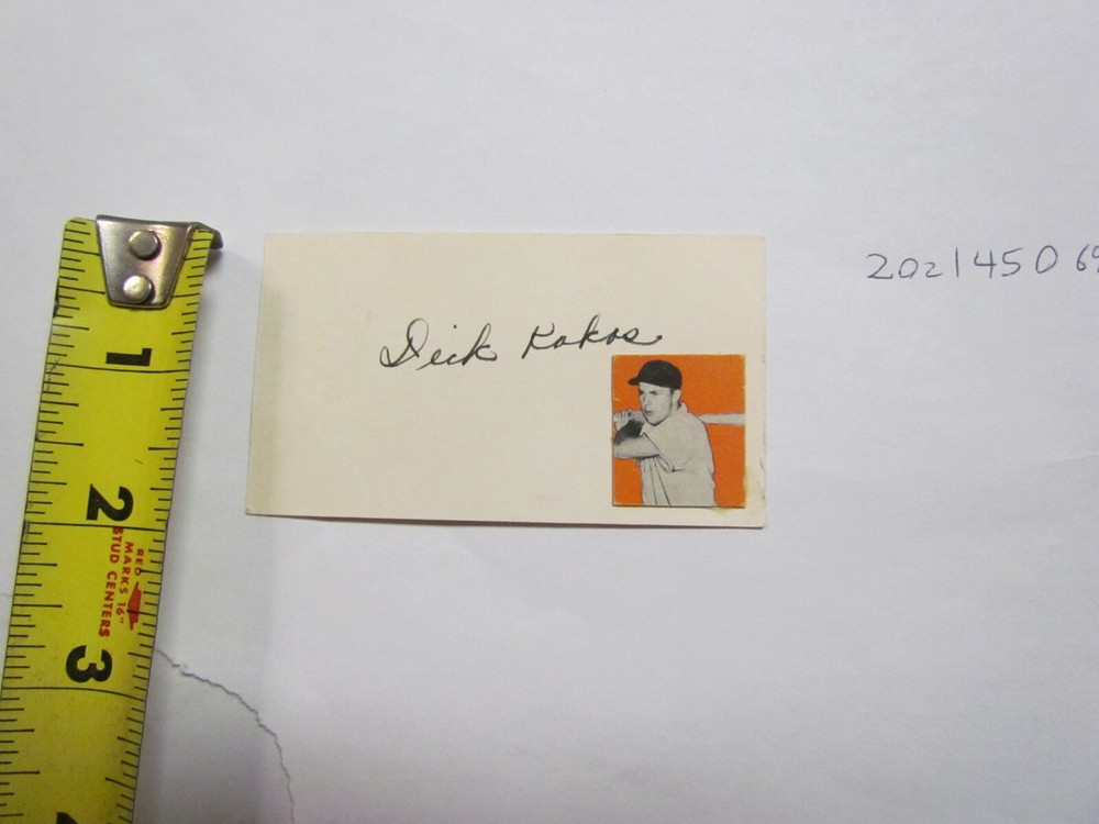 Dick Kokas Signed Autographed Cut JSA Auction Certified