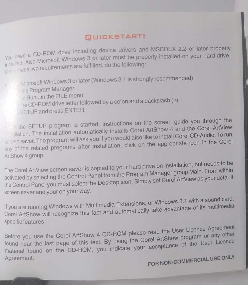 Corel Art Show 4 PC CD-ROM Photo Editing Software Art