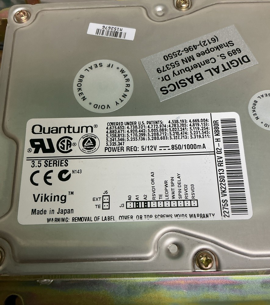 Quantum 3.5 Series 2275S Viking Hard Drive