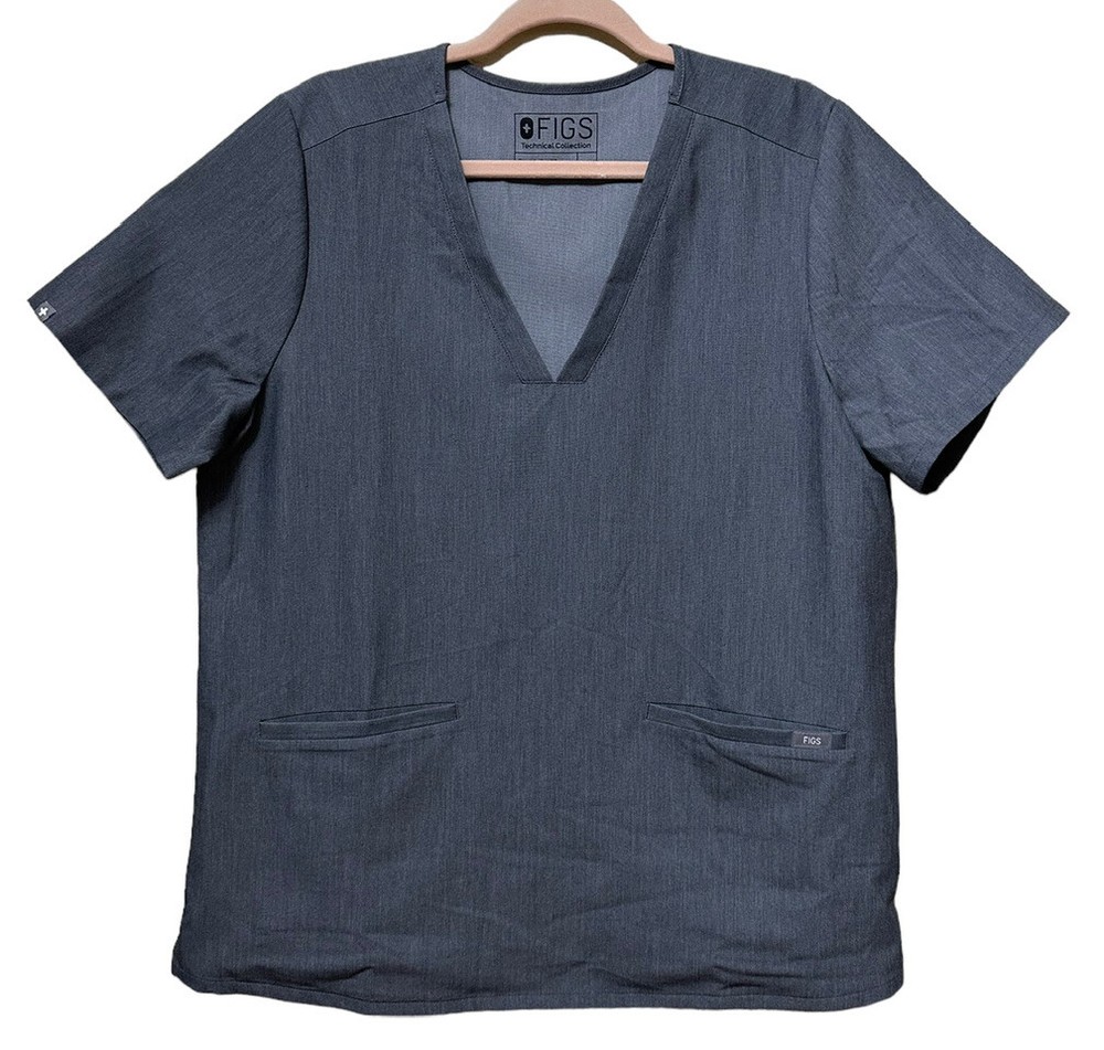 FIGS TECHNICAL COLLECTION WOMENS TOP GRAY SIZE X-LARGE