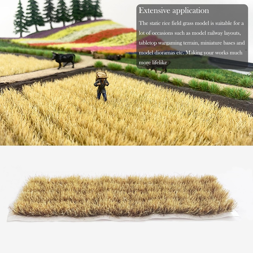 2 Boxes Static Rice Field Grass Model Rice Field Scene Railway Artificial Gra...