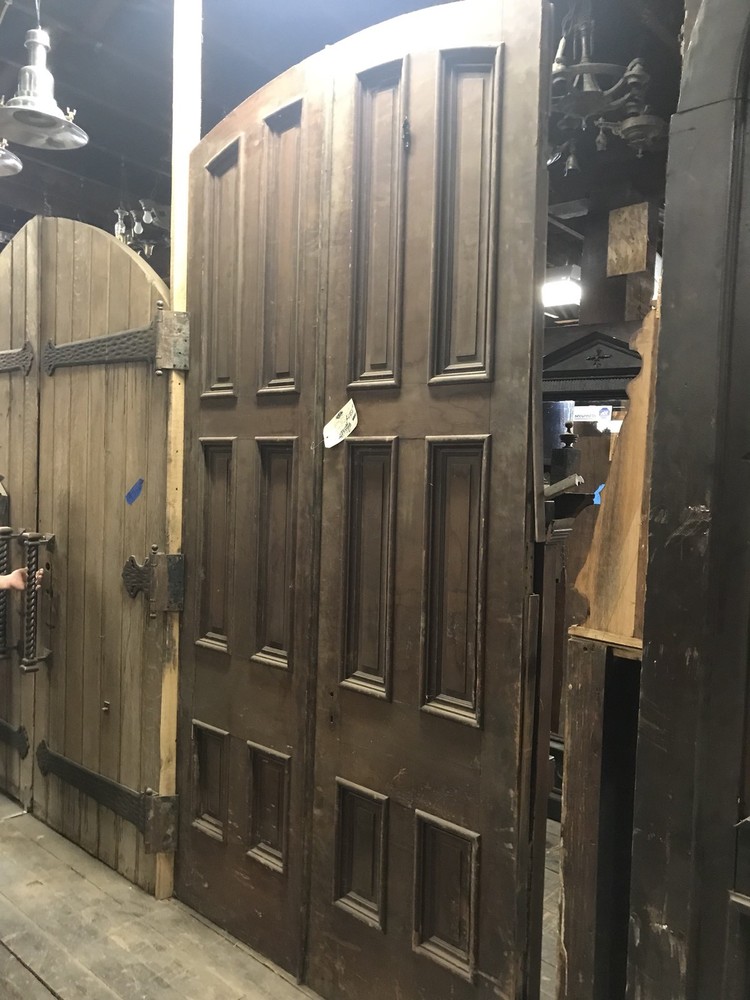 Massive Pair Walnut Entry Doors Antique Entry Doors Raised Panel Walnut Entry