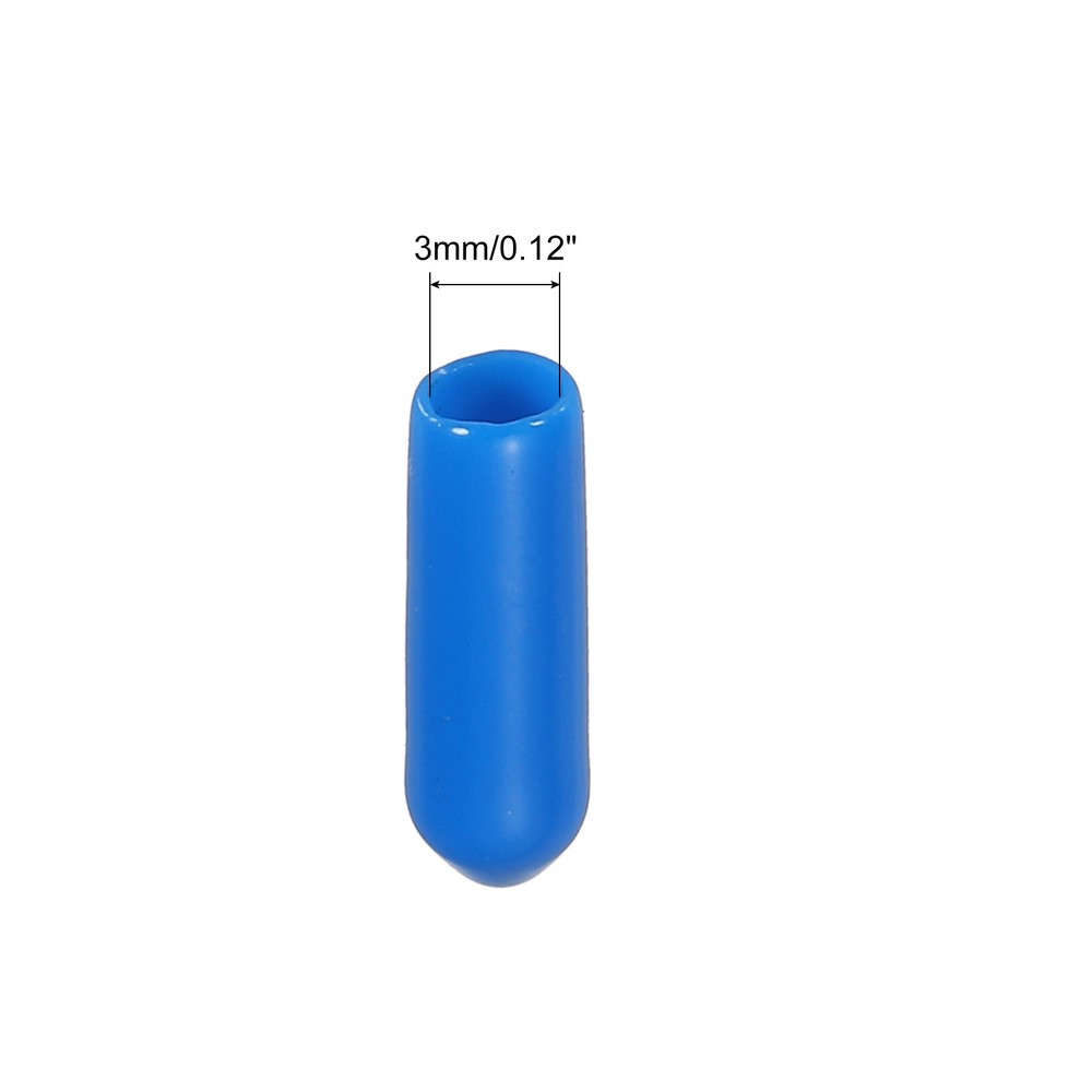 200 x Rubber End Caps Cover 1/8" Vinyl Screw Thread Protector Round PVC Blue