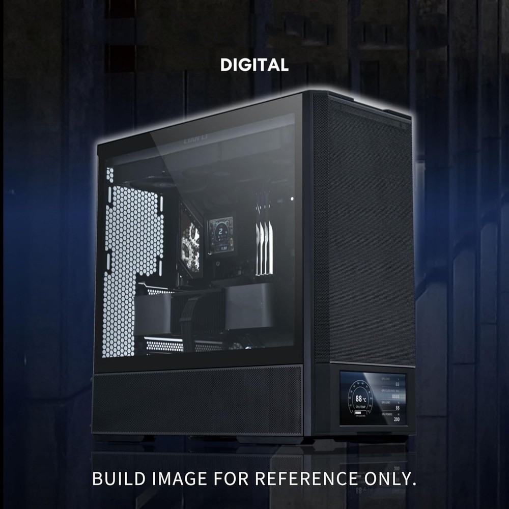 Gabinete de computadora ATX digital 207 con pantalla LCD integrada, paneles de
