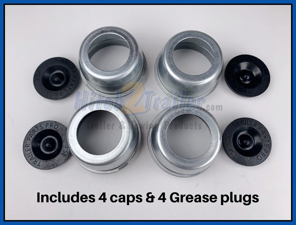 (4) Trailer 1.98" EZ Lube Grease Hub Cover Dust Cap w/Rubber Plug FREE SHIPPING