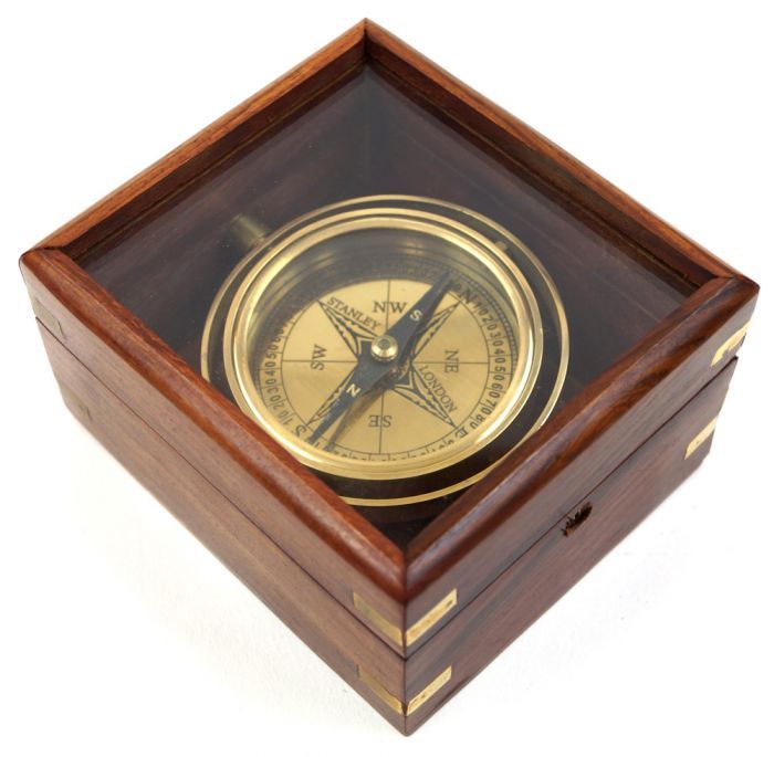 GIMBAL COMPASS BOXED ~ NAUTICAL COMPASS ~ MARITIME ~ PIRATE ~ COMPASS