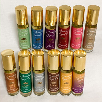 ABBA JERUSALEM 12-OIL 1/3oz ROLL-ON VARIETY PACK ANOINTING OILS
