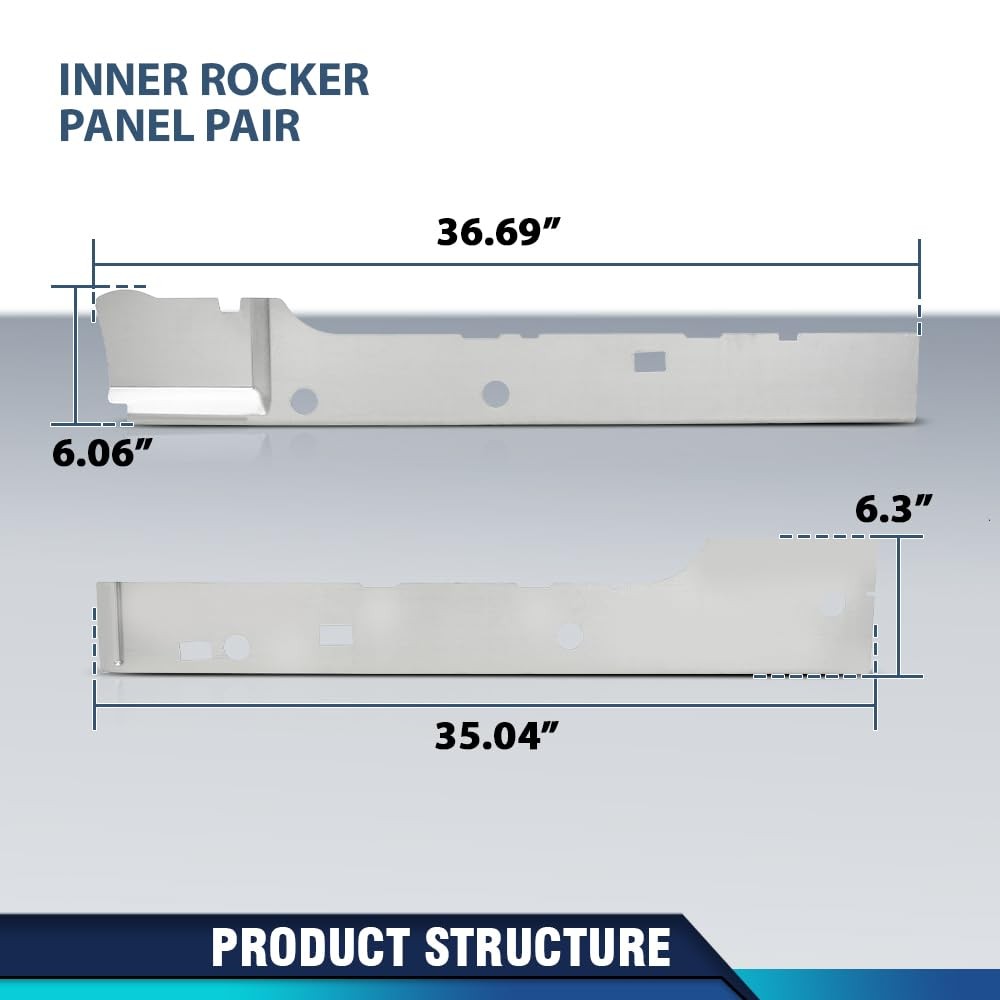 Inner Rocker Panel Pair for F150 Extended Cab 2004-2008 Gray Left Right