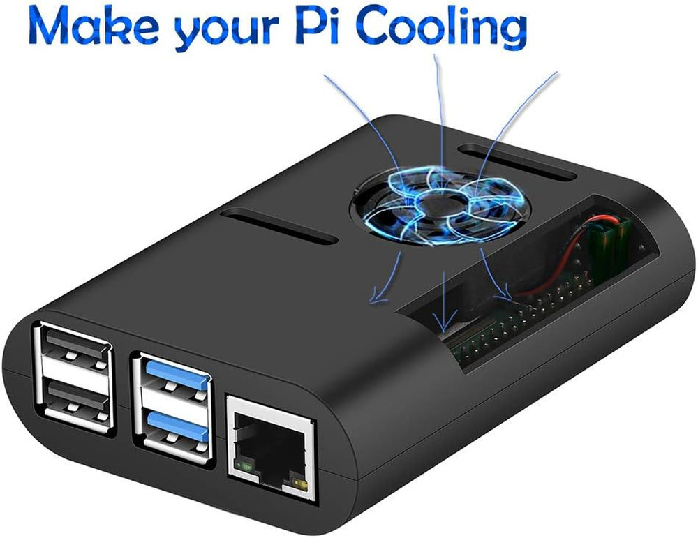 Raspberry Pi 4 Case with Cooling Fan and Heatsink for Pi 4B