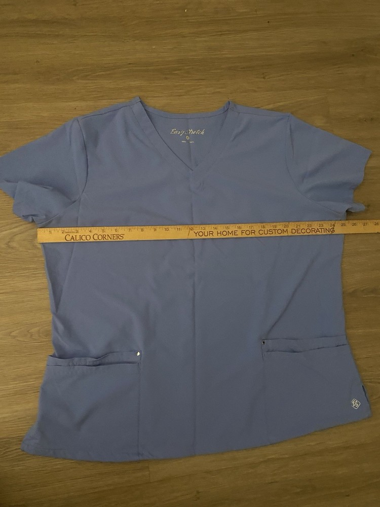 Easy Stretch Womens 3 Piece Scrub Set Blue Size XL