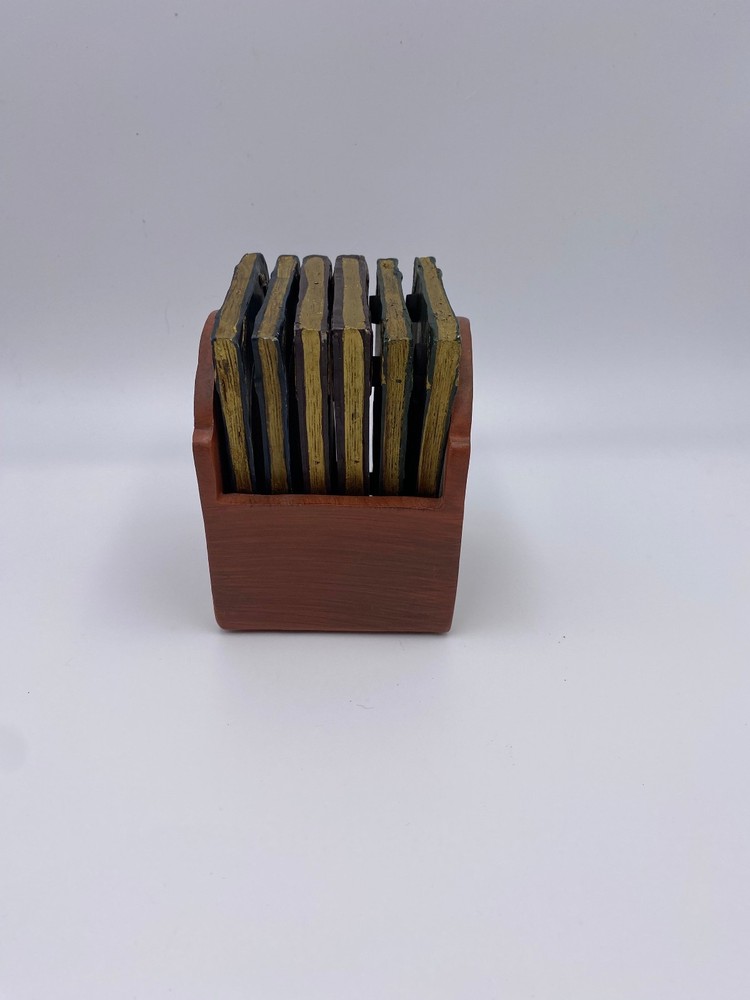Decorative Resin Cork Library Coaster Set