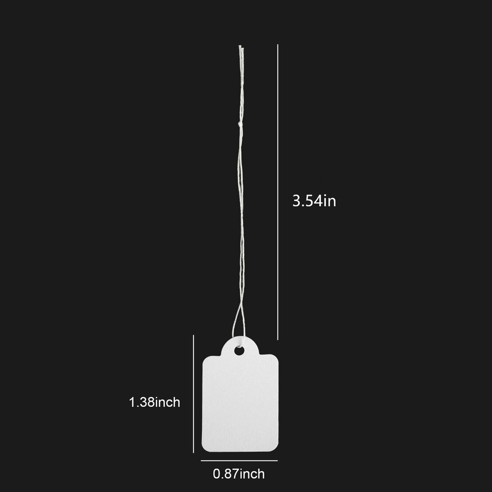 1000 Pcs Price Tags with String Attached Paper Hang Tags Writable Tags White