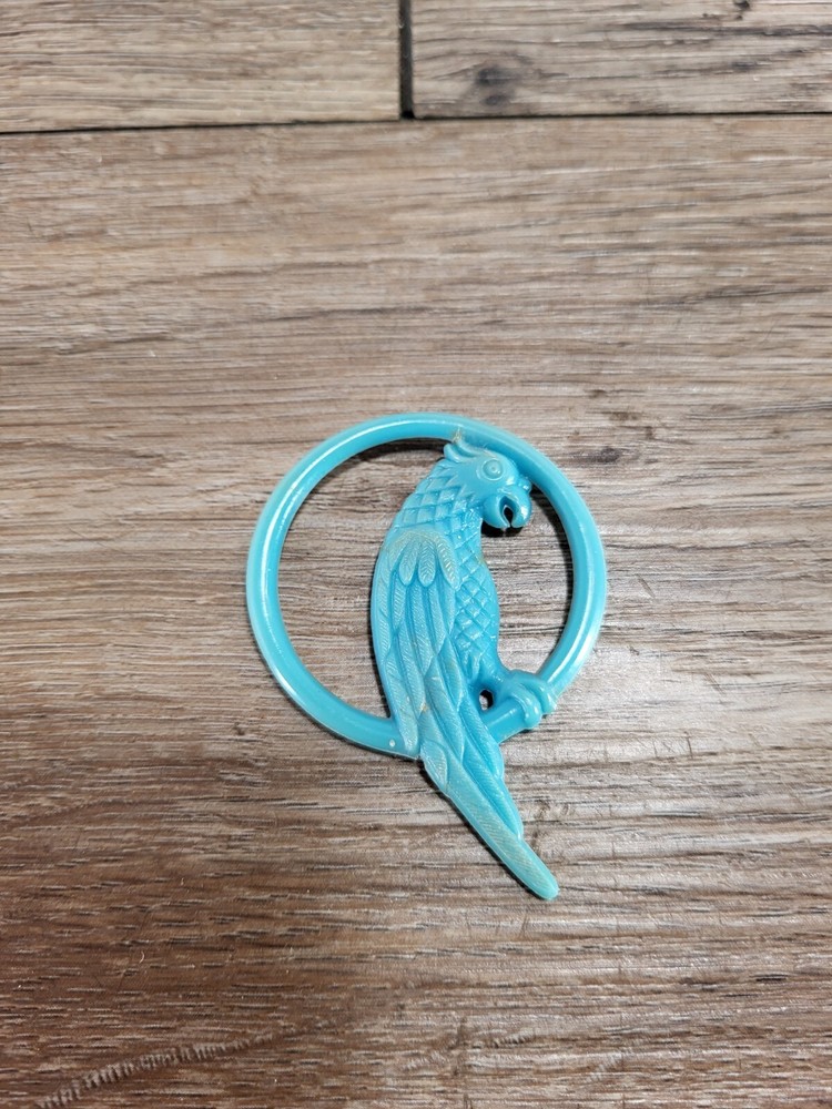 Vintage Parrot Curtain Pull  Blue