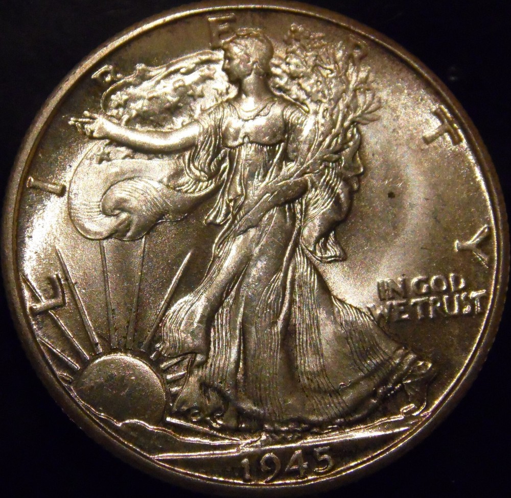 1945-D Walking Liberty Half Dollar Gem BU