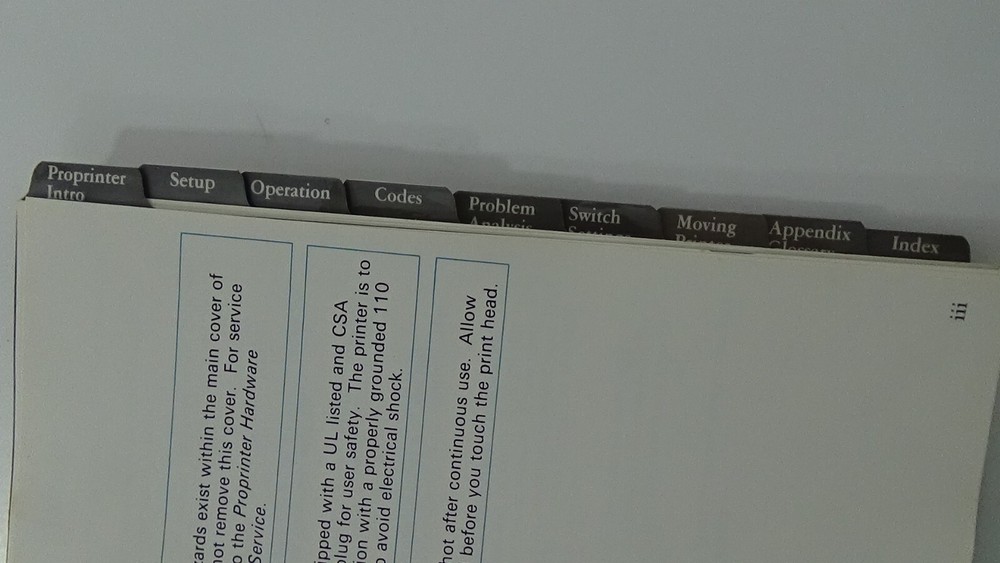 1985 IBM Proprinter Guide to Operations Spiral Binder #08