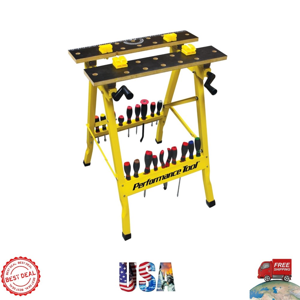 Versatile Folding Workbench with One-Handed Clamp System - 200 lbs Limit