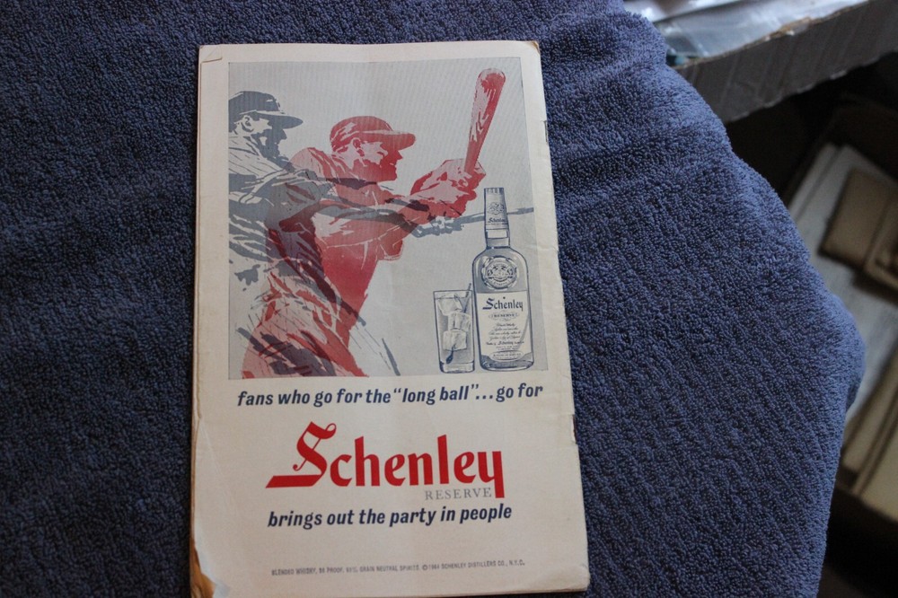 1964 Boston Red Sox unscored baseball program missing middle 4 pages